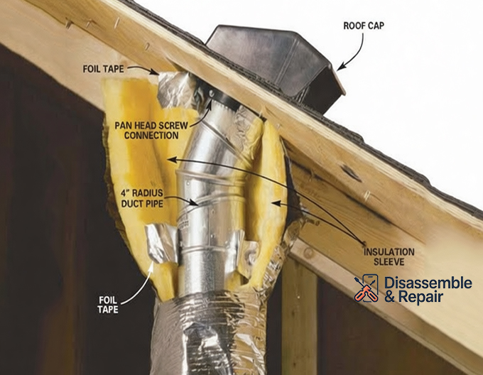 Bathroom vent fan venting into attic