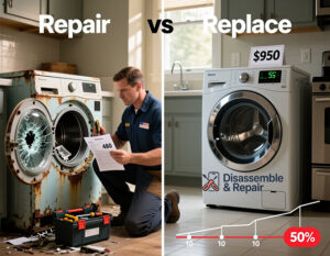 What is the 50% rule for appliance repair?
