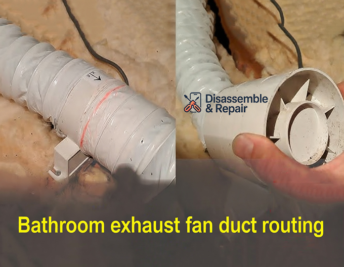 Bathroom exhaust fan duct routing