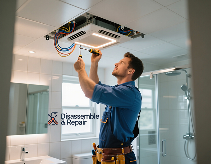 How to install bathroom exhaust fan with light