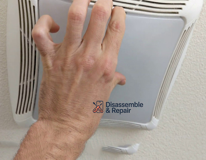 How to remove bathroom fan cover no screws