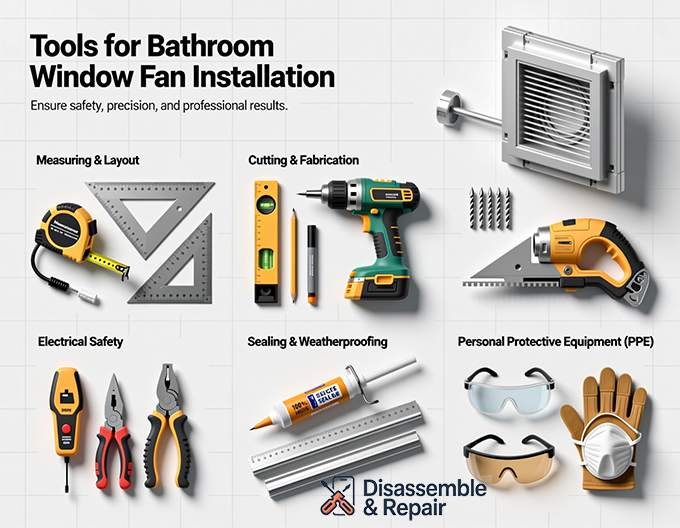 Tools for Bathroom Window Fan Installation