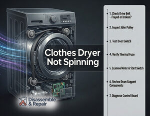 Clothes dryer Not spinning? 5 Easy fixes & Repair guide