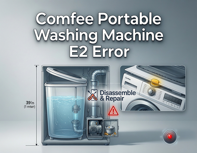 Comfee portable washing machine E2 error: Fix & Reset guide