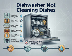 Dishwasher Not cleaning dishes: 7 Easy fixes & Tips