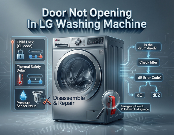 Door not opening in lg washing machine? 5 Quick Fixes