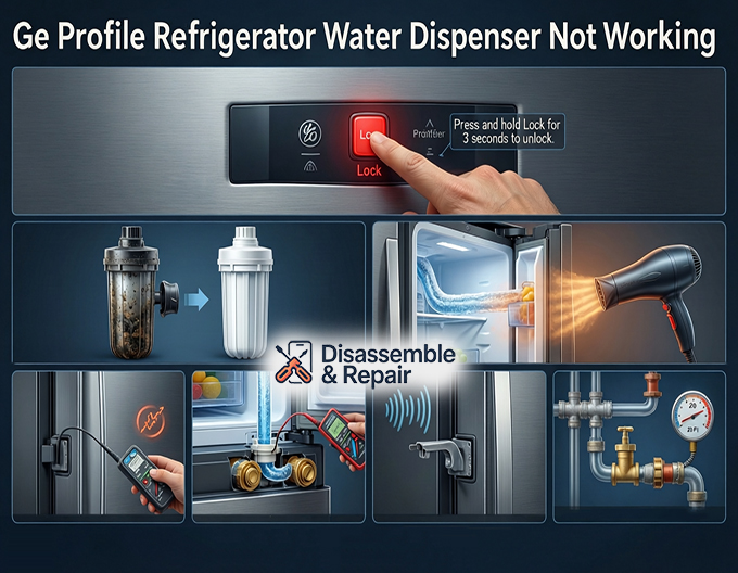 GE profile refrigerator water dispenser not working: Fix