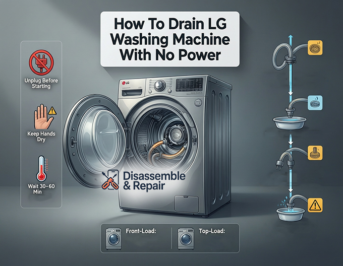 How to drain LG washing machine with no power: 5 Easy Steps