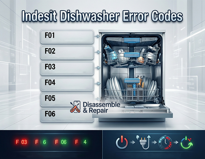 Indesit dishwasher error codes: Troubleshooting & Fixes