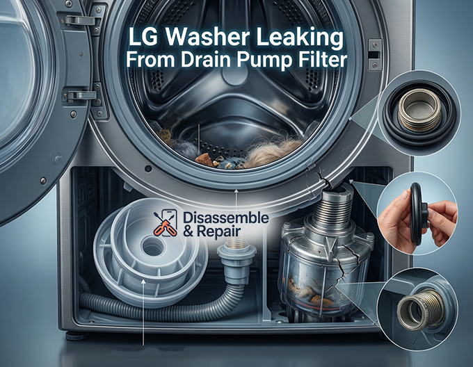 LG washer leaking from drain pump filter: Easy Fixes