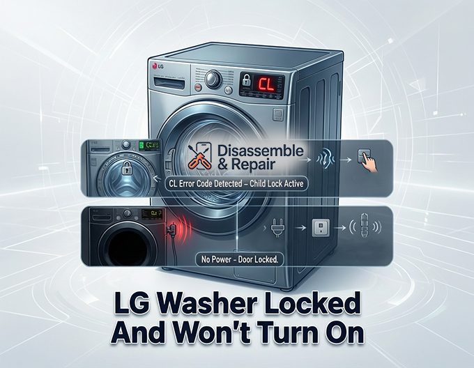 LG washer locked and won't turn on - Easy Troubleshooting