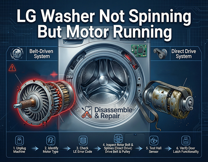 LG washer not spinning but motor running: Easy DIY Fixes