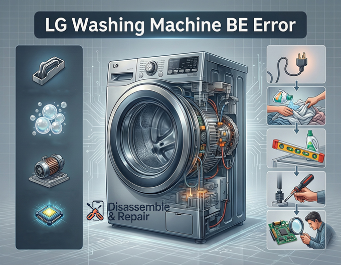 LG washing machine BE error: How to Fix (Step-by-Step)