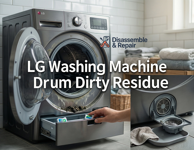 LG washing machine drum dirty residue: Causes & Fixes