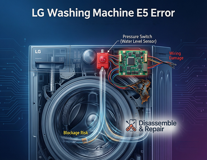 LG washing machine E5 error: How to Fix it Quickly