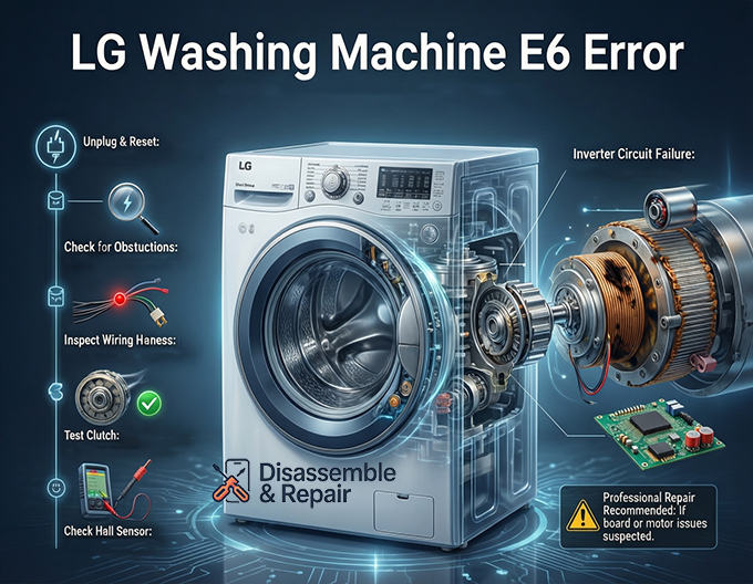 LG washing machine E6 error: Causes & How to Fix It