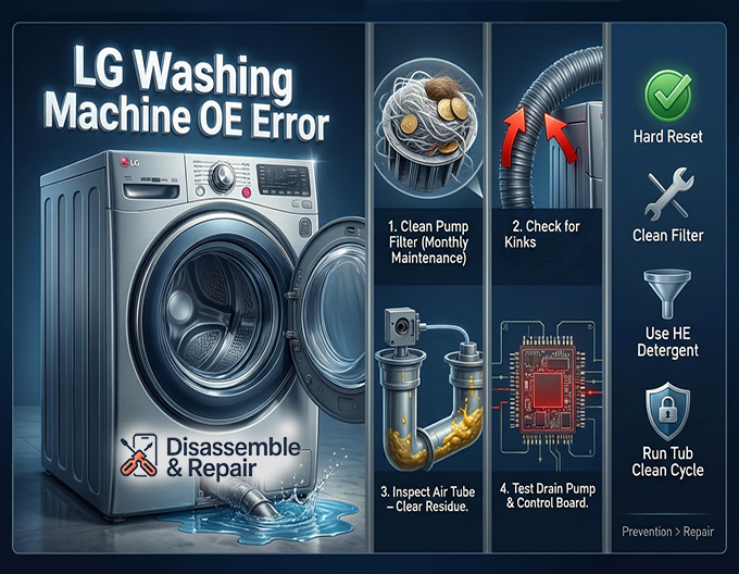LG washing machine OE error: How to fix it easily