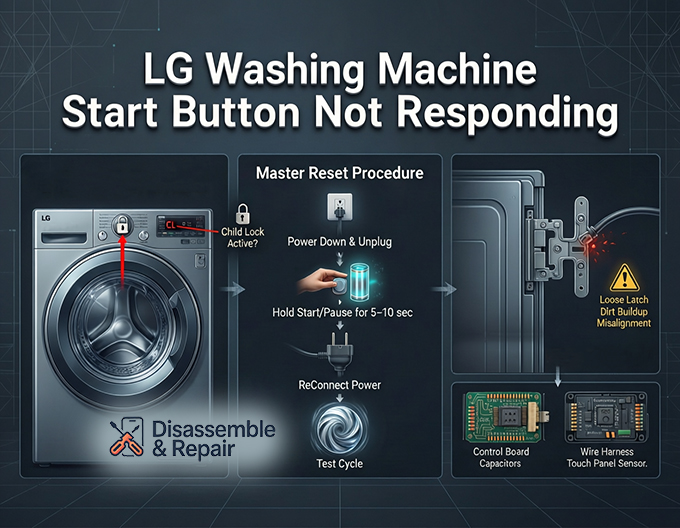 LG washing machine start button not responding? Fix guide
