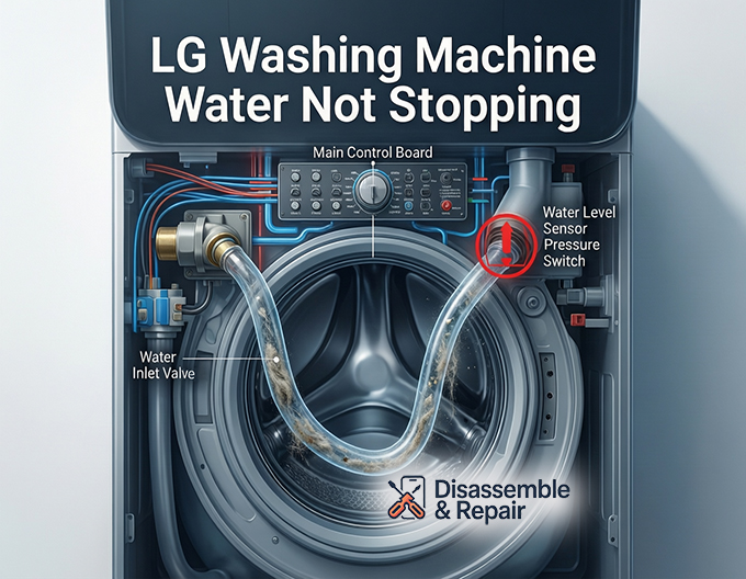 LG washing machine water not stopping: Causes and Fixes