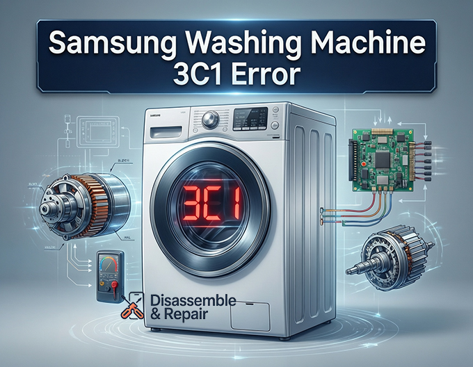 Samsung washing machine 3C1 error - How to Fix