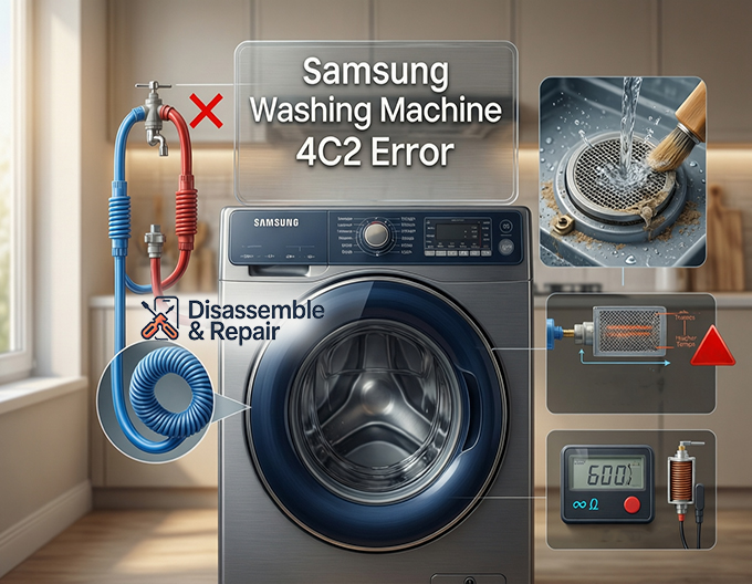 Samsung washing machine 4C2 error: Easy Fix & Causes