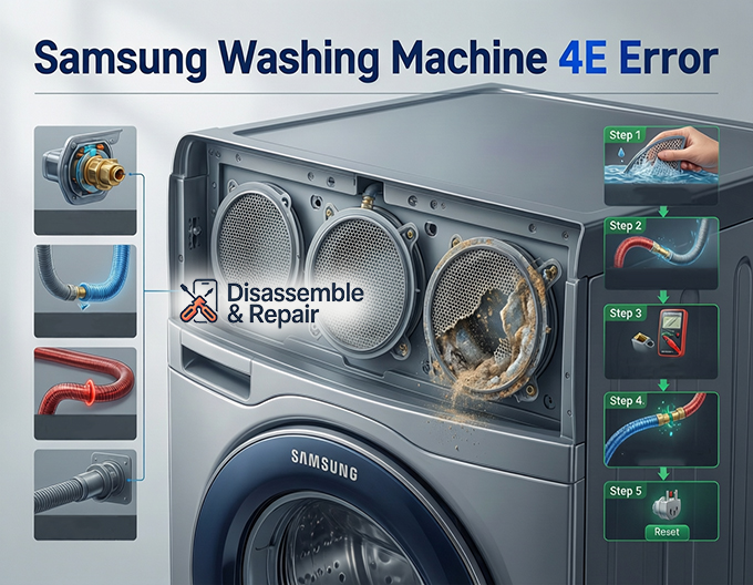 Samsung washing machine 4E error: How to Fix and Reset