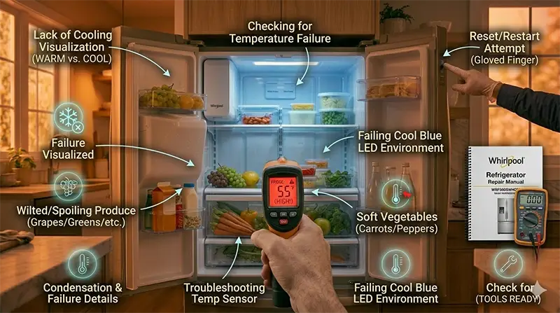 Whirlpool refrigerator Not cooling: 7 Easy Fixes & Tips