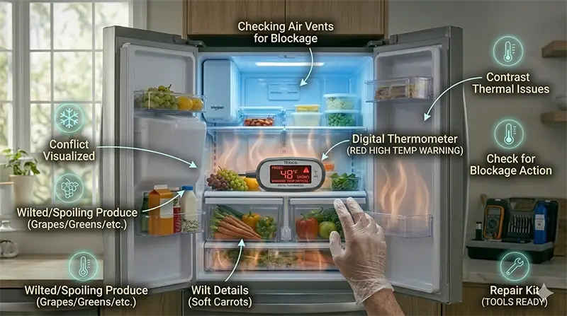 Whirlpool refrigerator temperature too high: Top Fixes